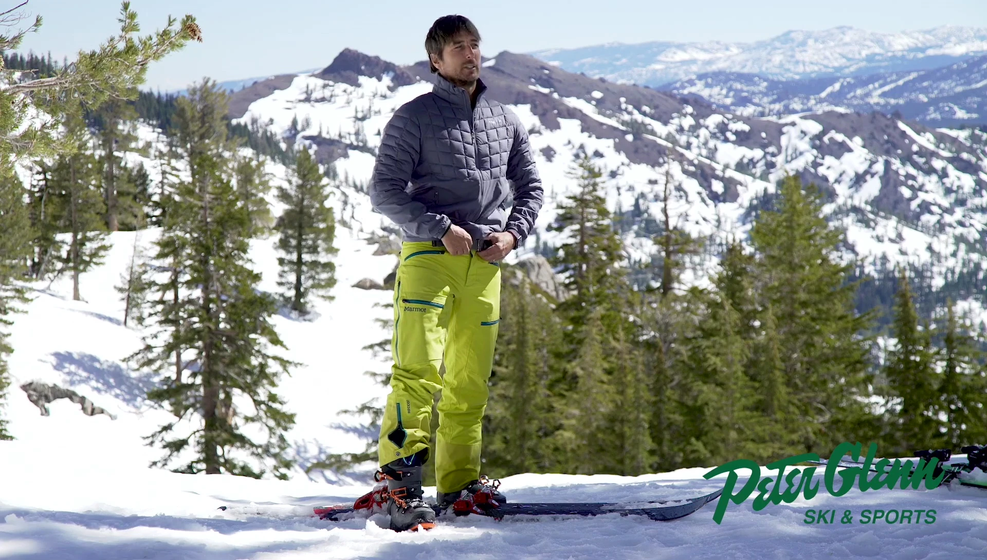 Jonny Moseley showing the merino wool base layer.