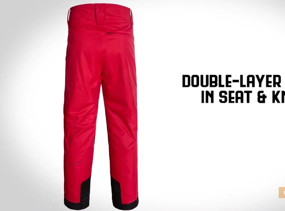 Close-up showcasing the double-layered fabric at the seat and knees.