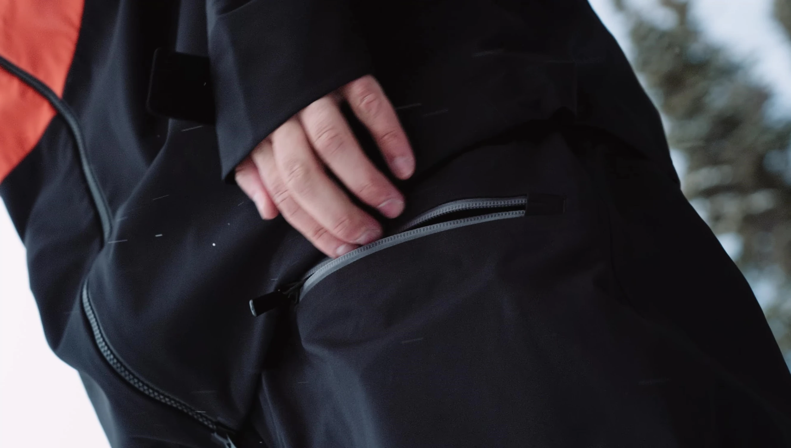 Close-up of the Rossignol pant leg with boot cinch