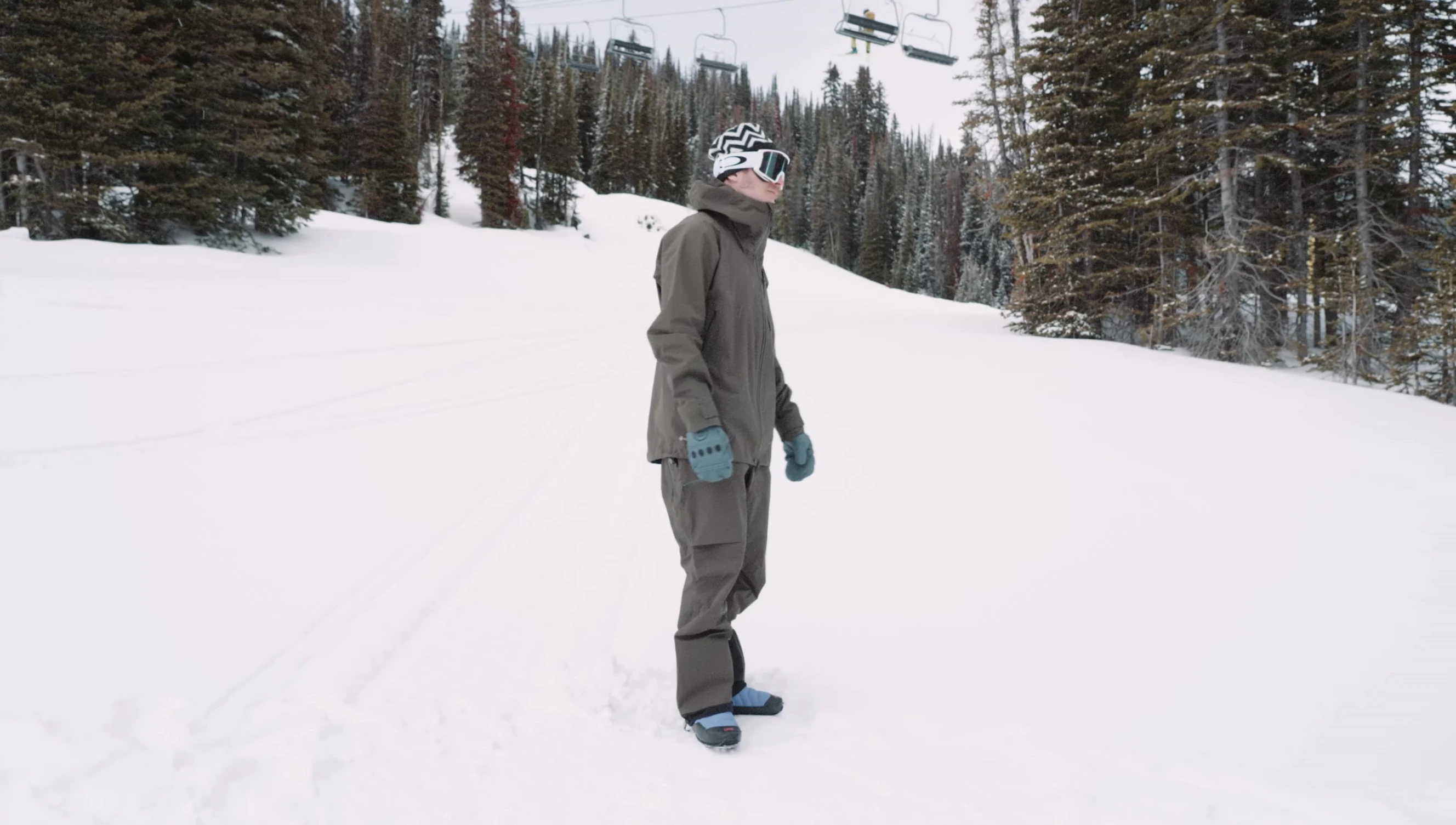 Model wearing the RAB jacket, highlighting its fit
