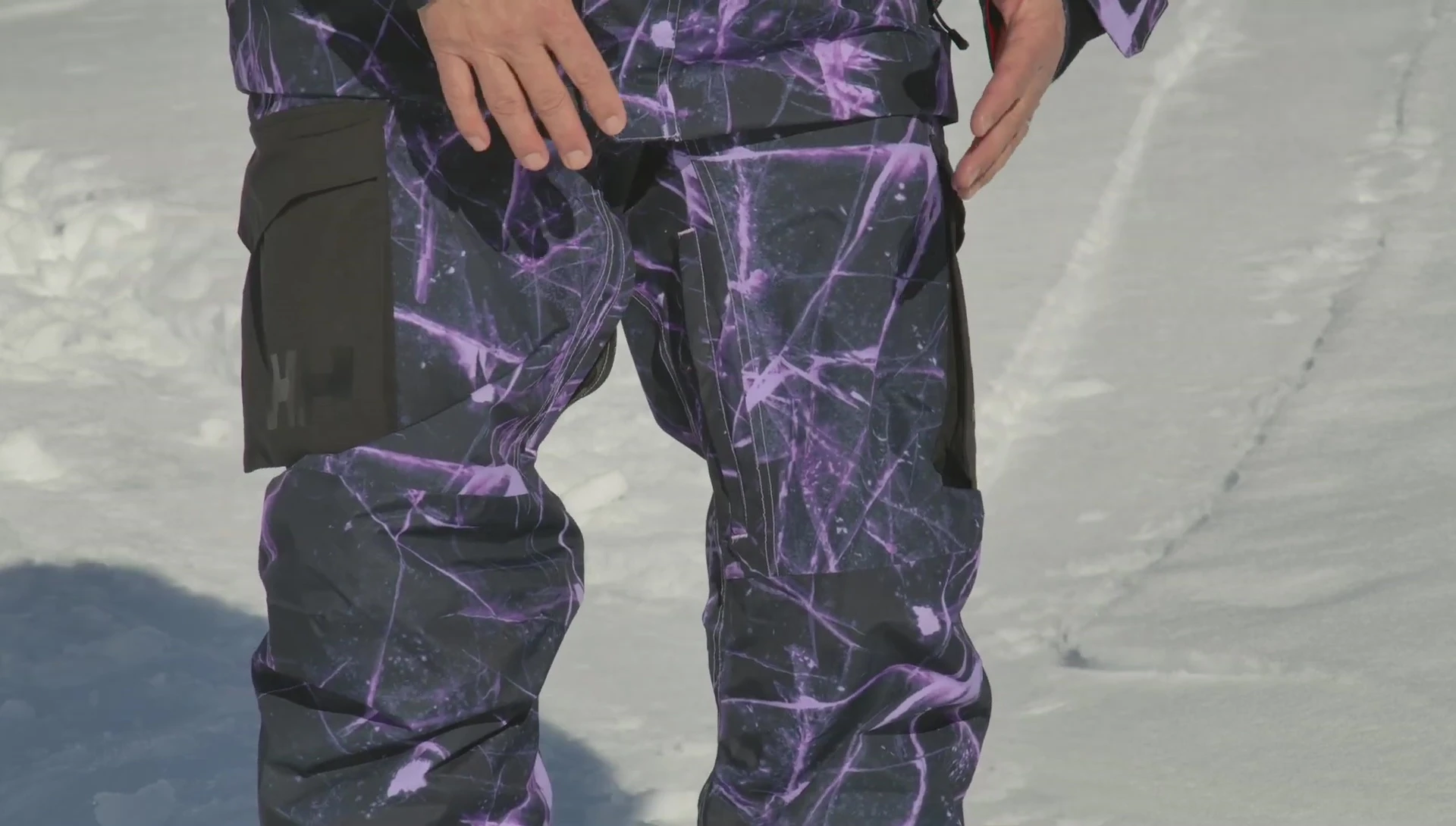 Scuff guards at the bottom of the pants.