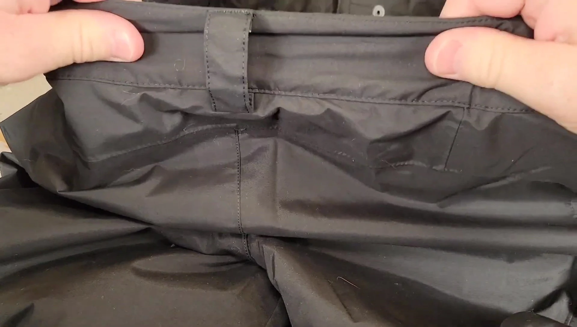 Close-up showing the elastic waistband.
