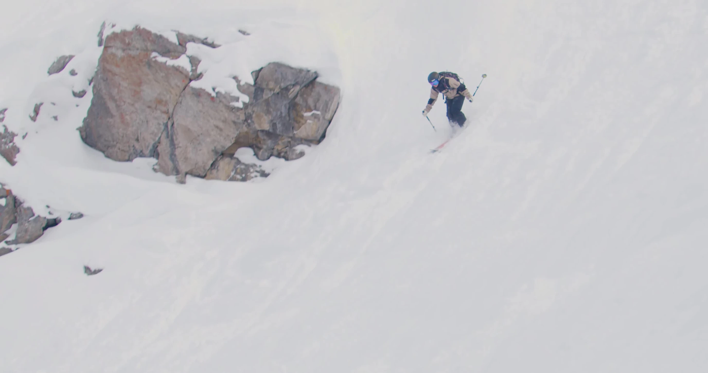 A skier preparing for a long day of skiing.