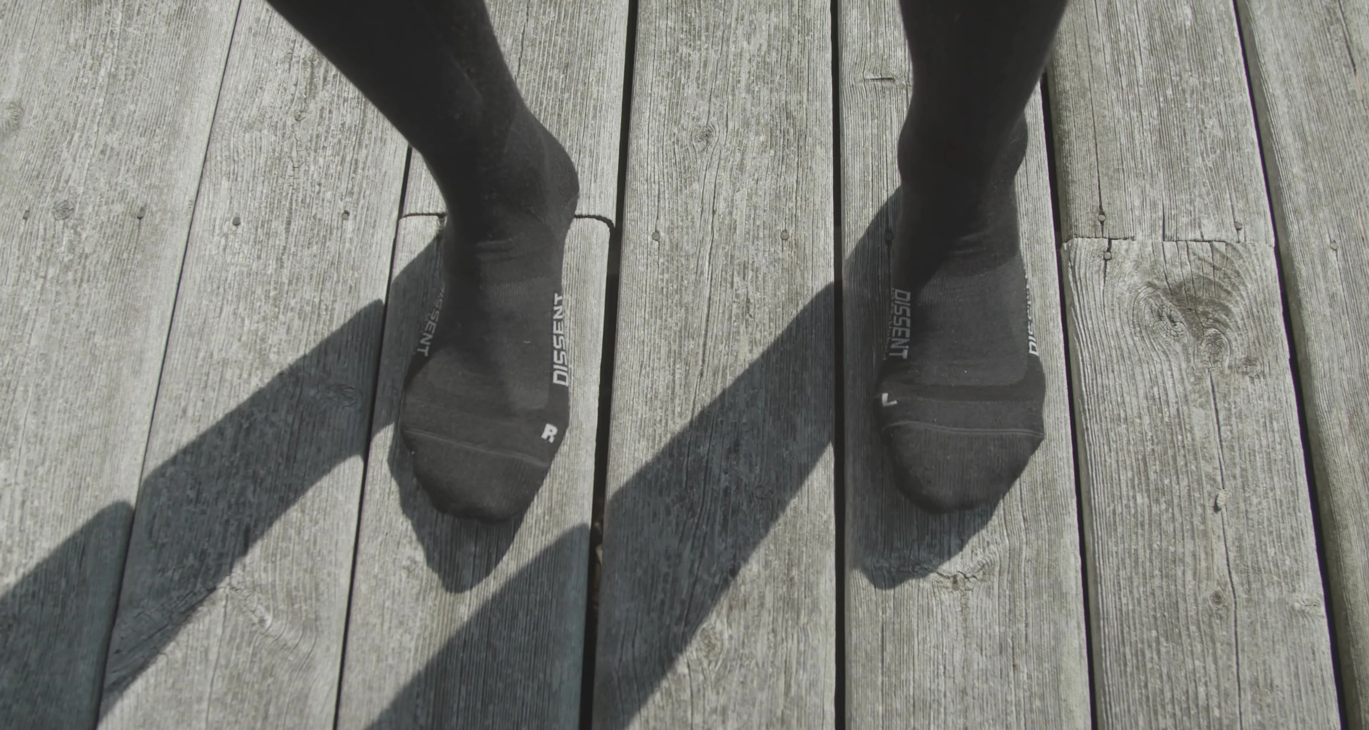 A shot showing the thinness and texture of the socks.