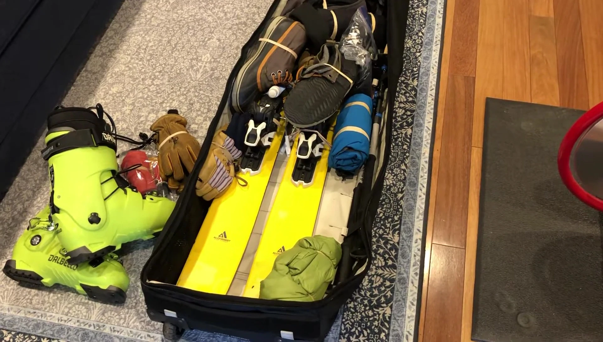 The bag being transported, showcasing its portability.