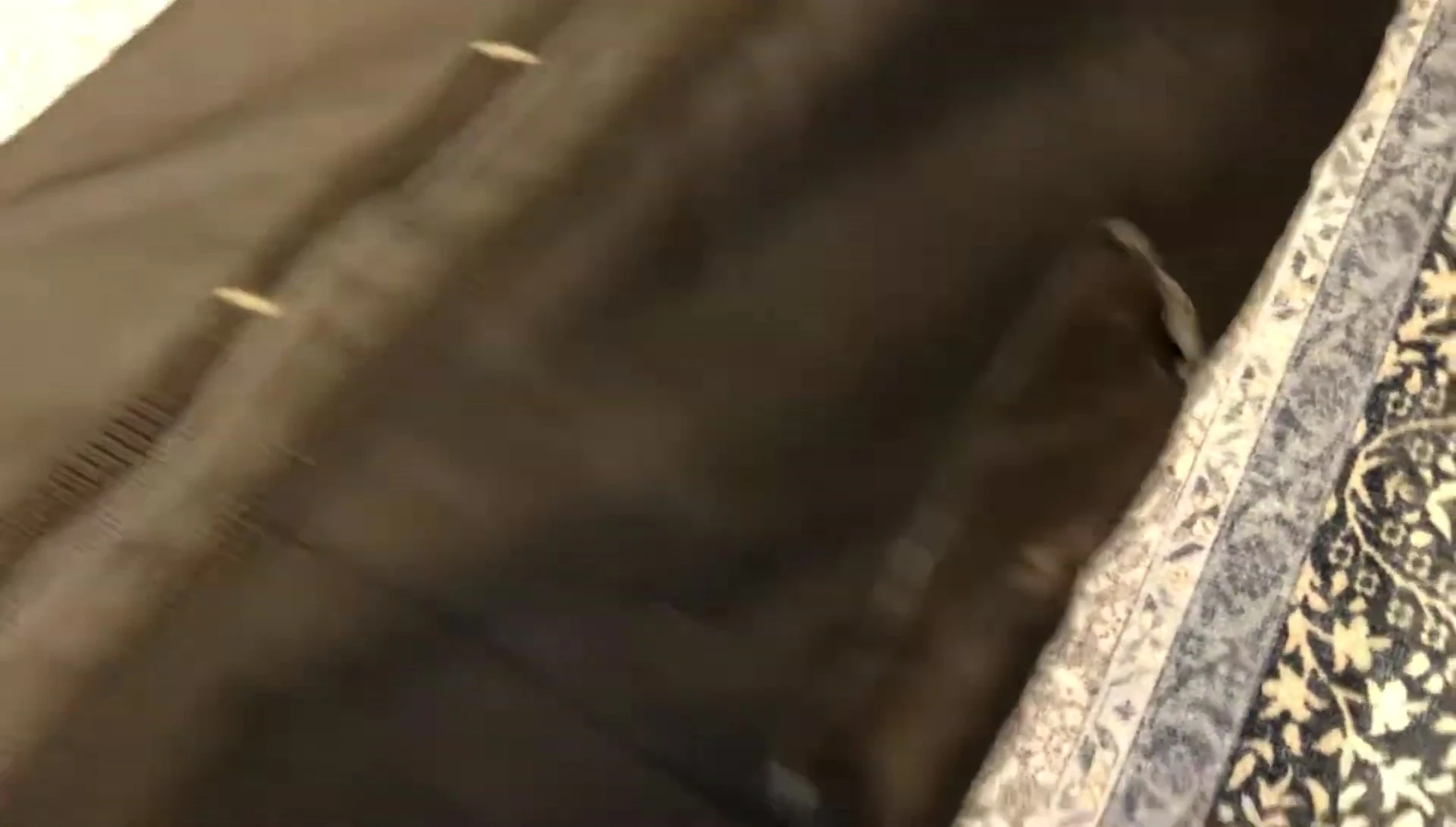 Image showing the duct tape repair where a baggage handler damaged the bag.