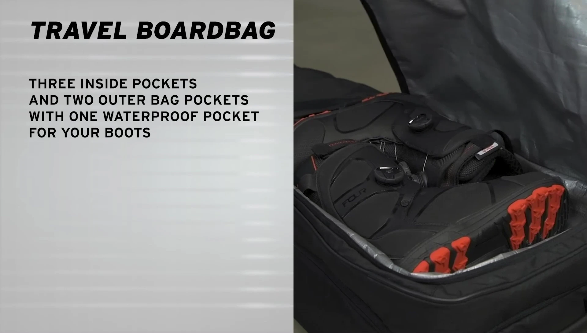 Exterior shot highlighting the waterproof nylon material of the HEAD Travel Board Bag.