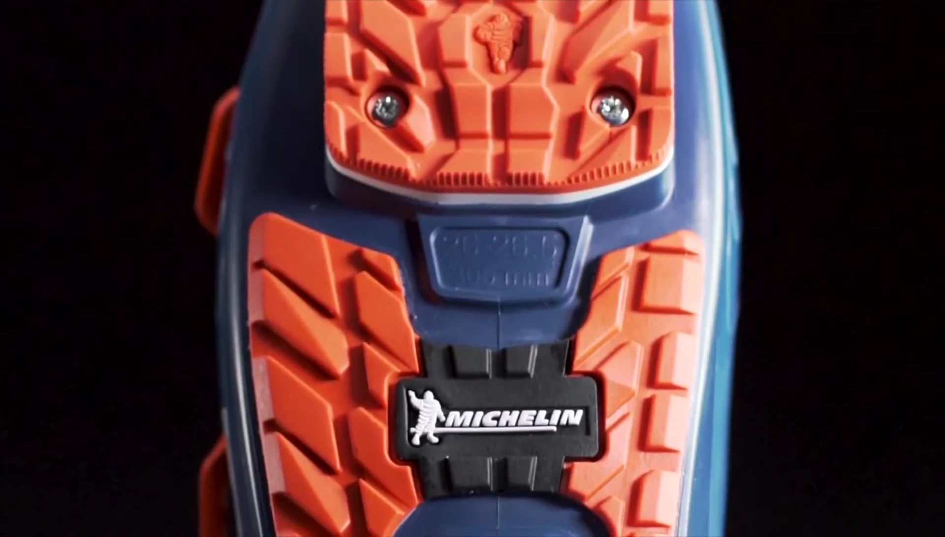 Close-up of the Strider sole showcasing the Michelin tread.