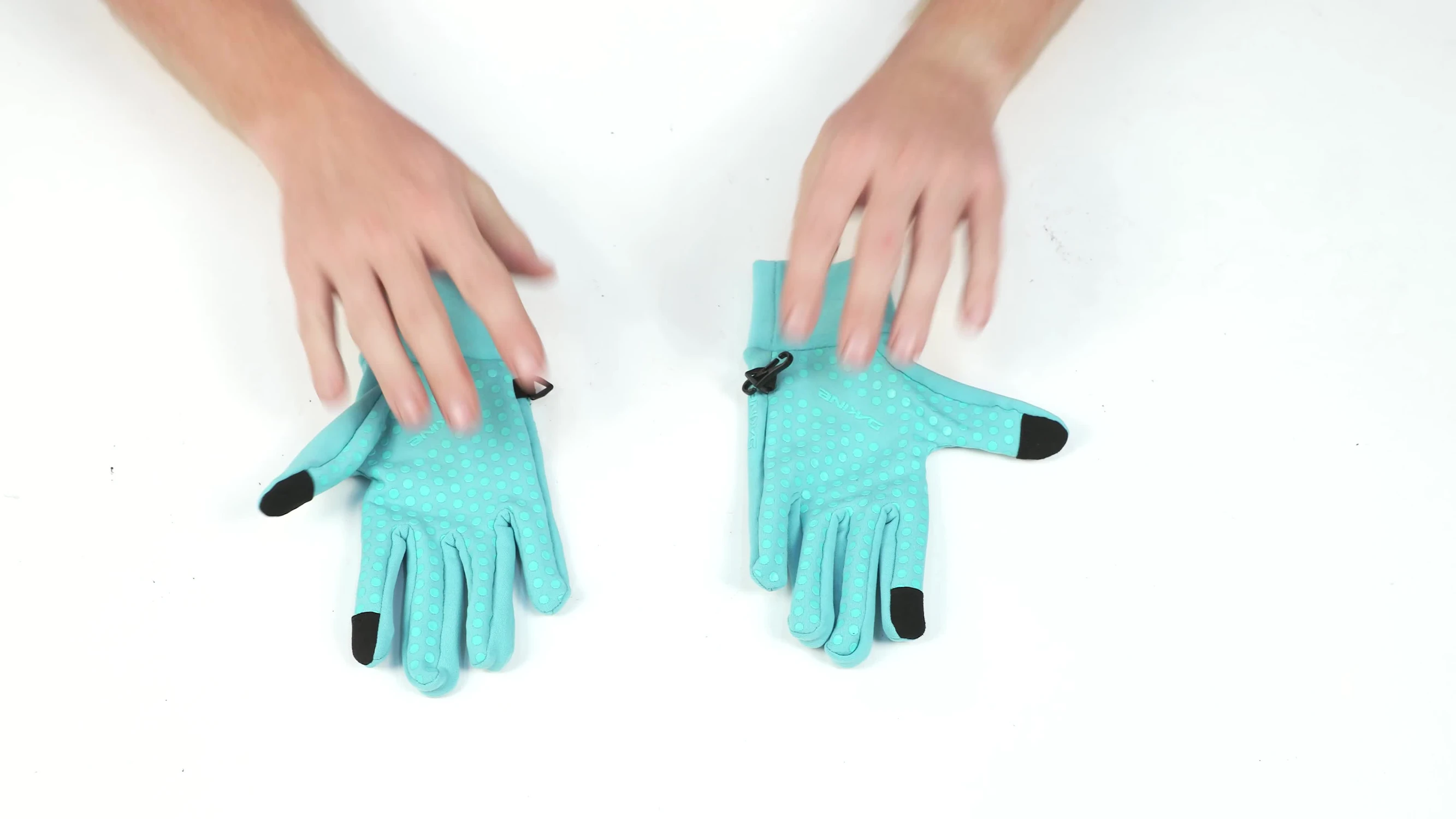 Close-up showcasing the breathable material of the gloves.