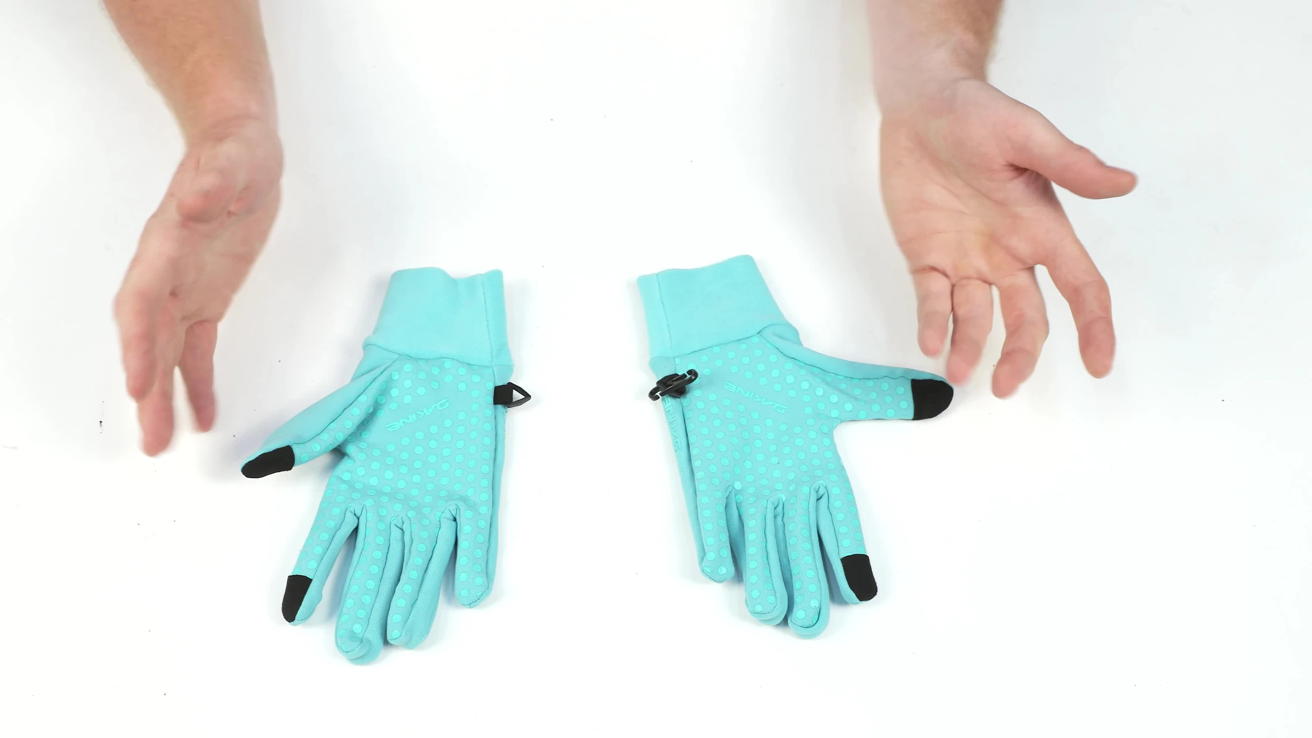 Image demonstrating the slim and snug fit of the gloves on a hand.