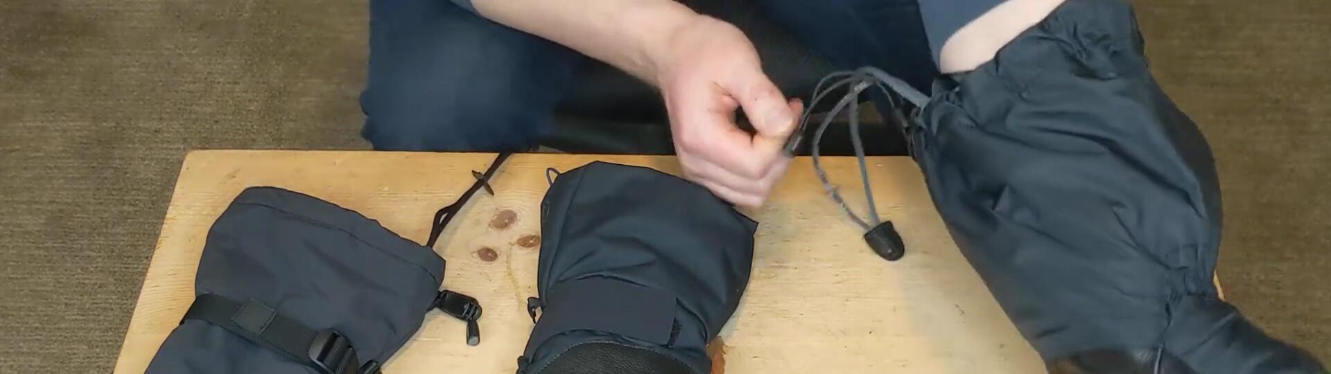 The reviewer's hand is inside the glove.
