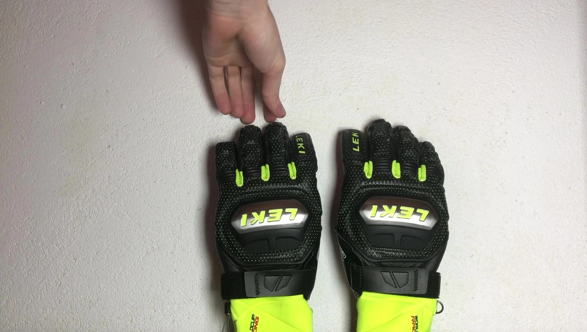 Close-up shot of the glove's clean stitching.