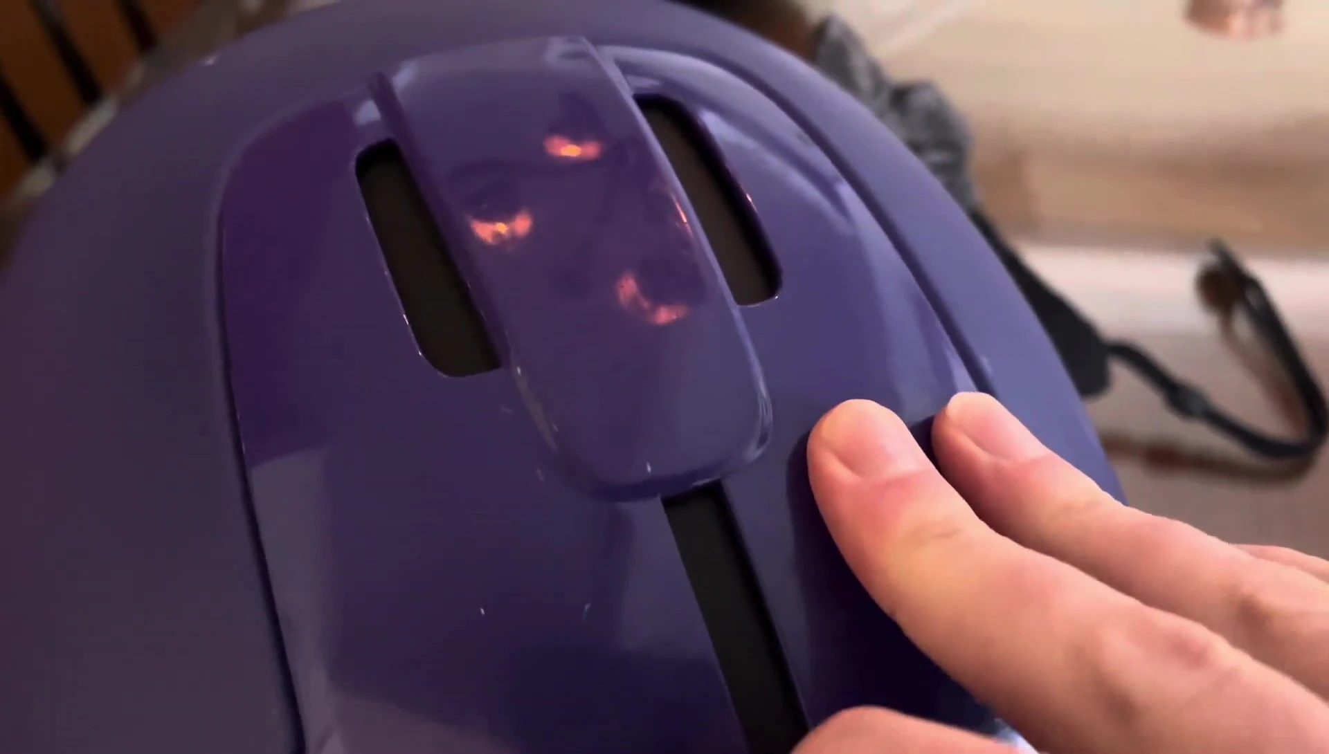Demonstration of the easily adjustable vents.