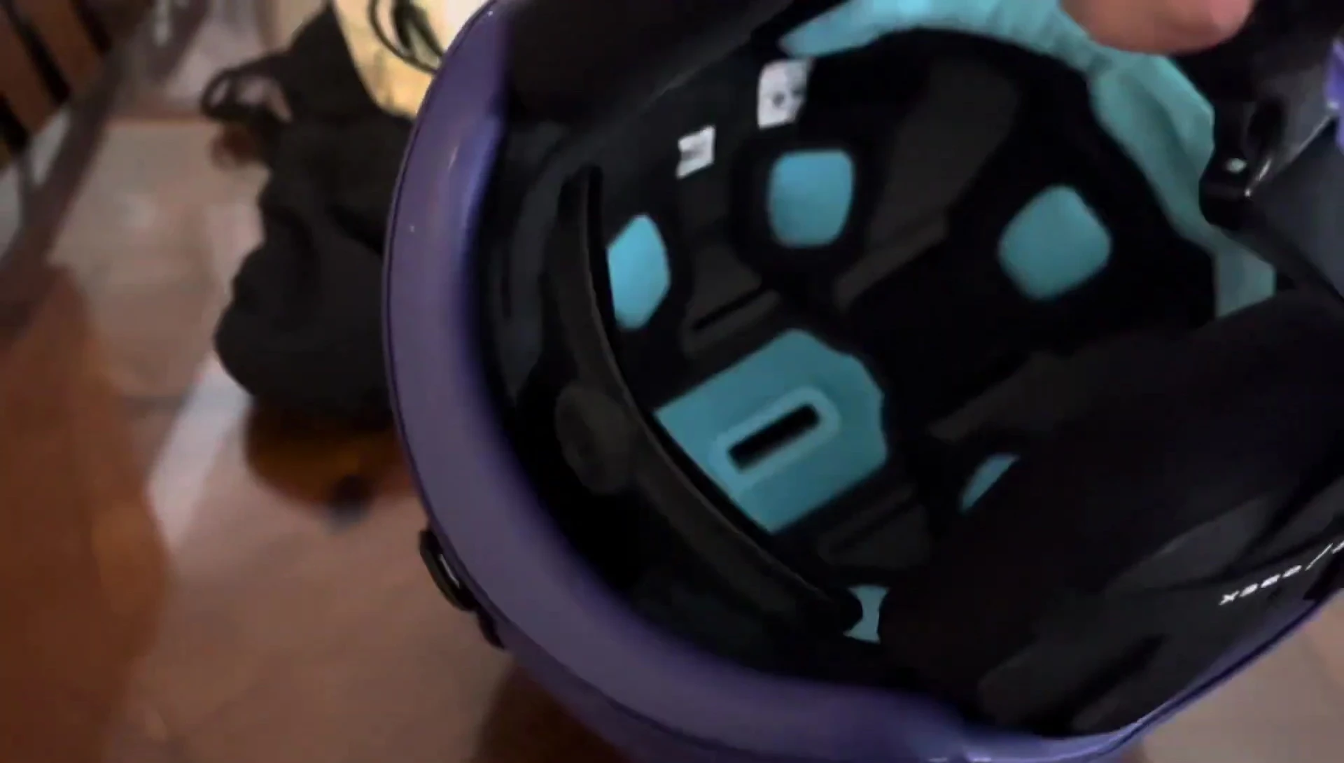 The padded chin strap