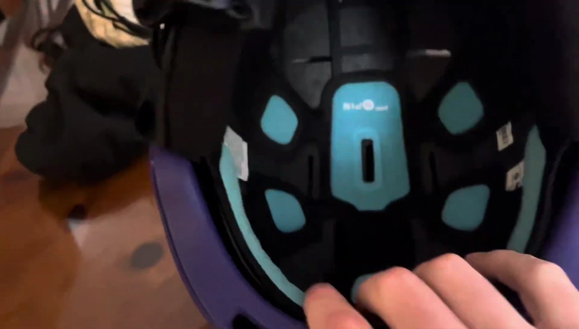 Interior view of the helmet showcasing the padding.