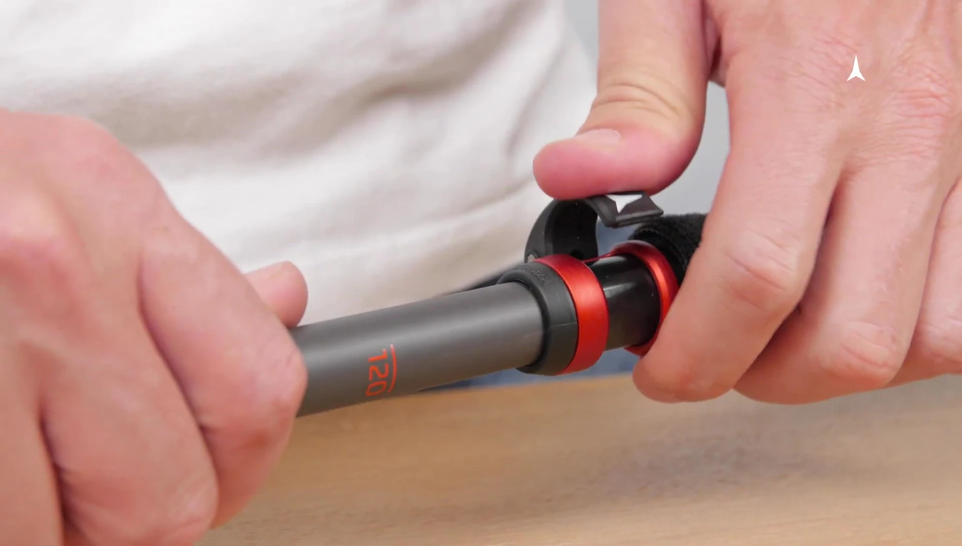 Close-up of the Power Lock system being demonstrated