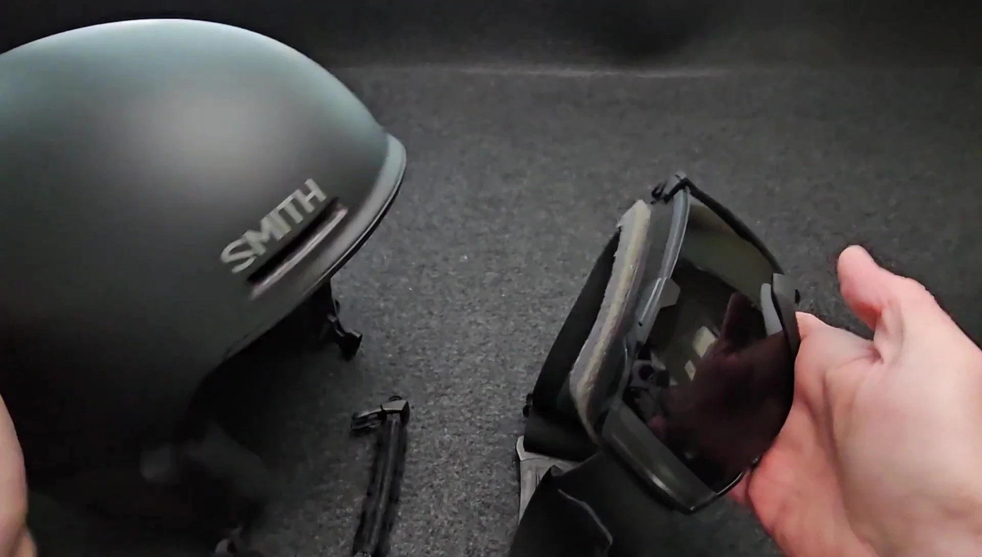 Smith Method helmet paired with Smith goggles, showcasing the seamless integration.