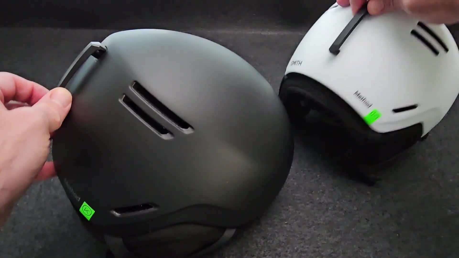 Showcasing the different fit options available for the Smith Method helmet