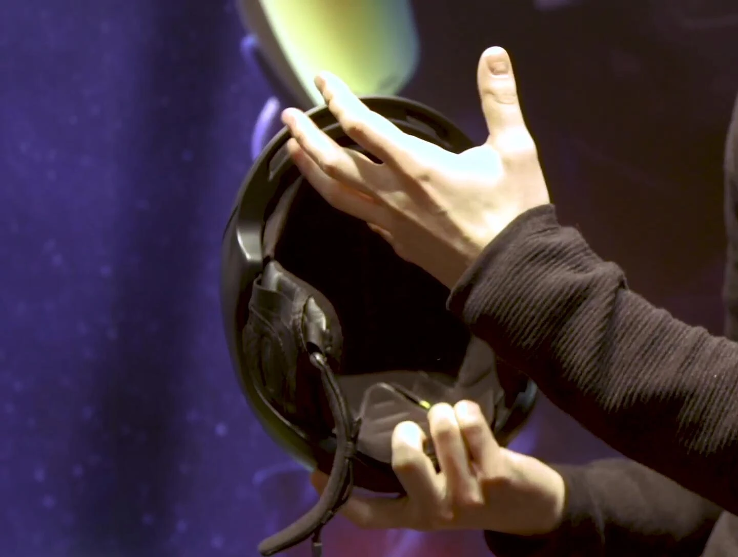 Full view of the helmet's design