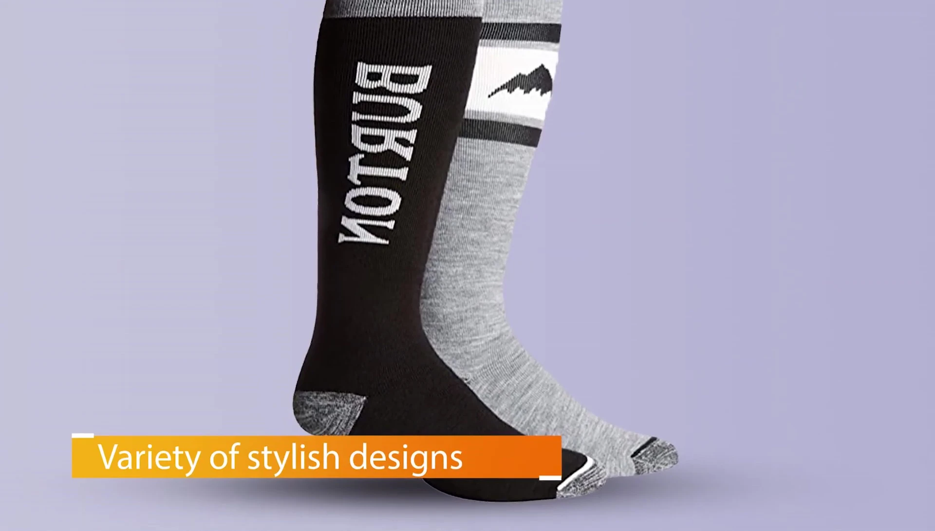 Highlighting the stylish designs of the socks