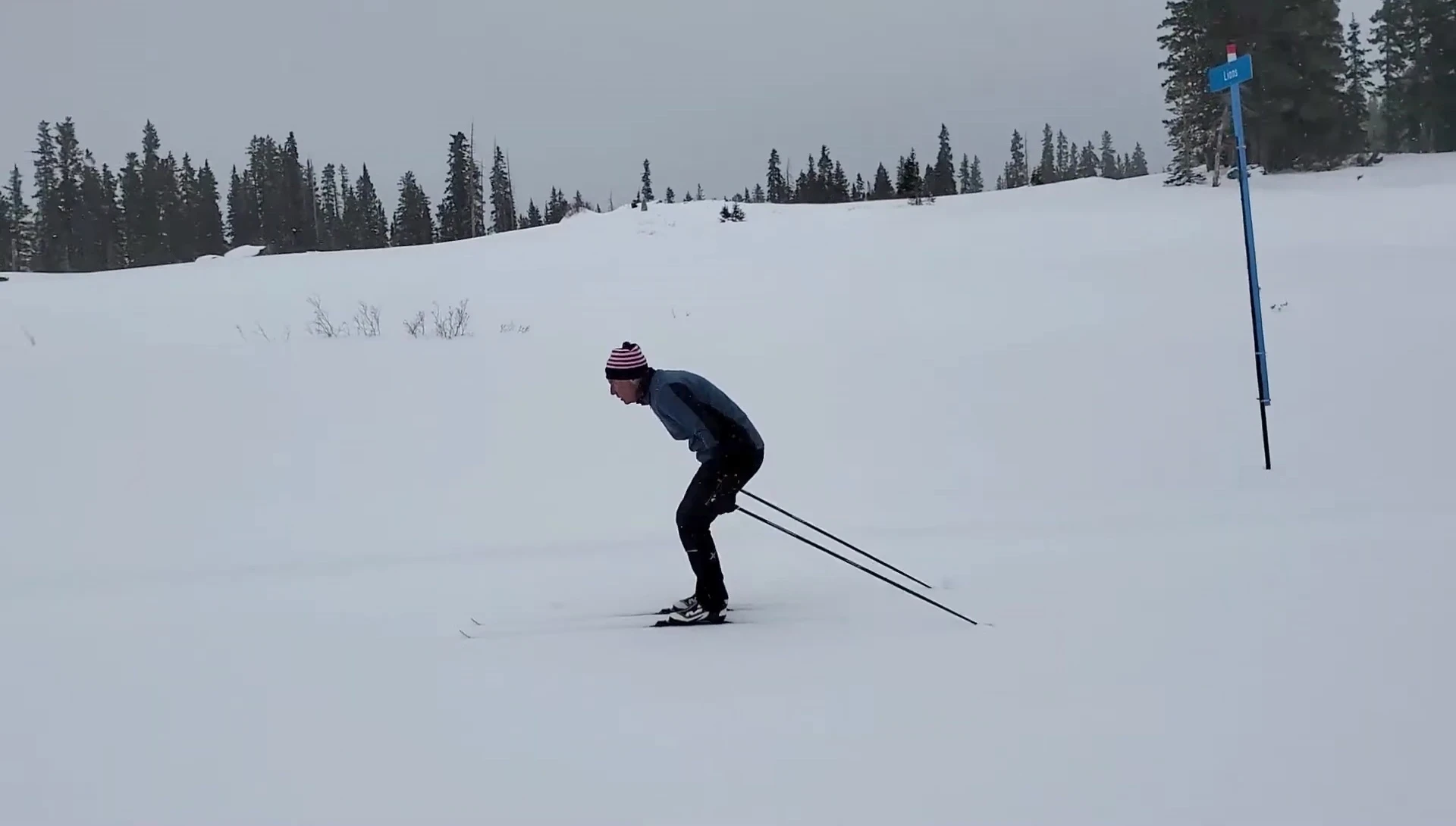 Demonstration of double poling with correctly sized poles.