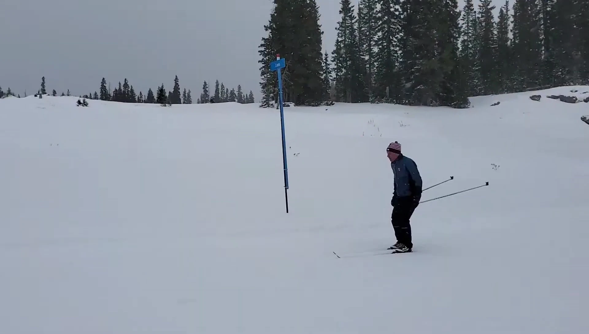 Demonstration of double poling with poles that are too short.