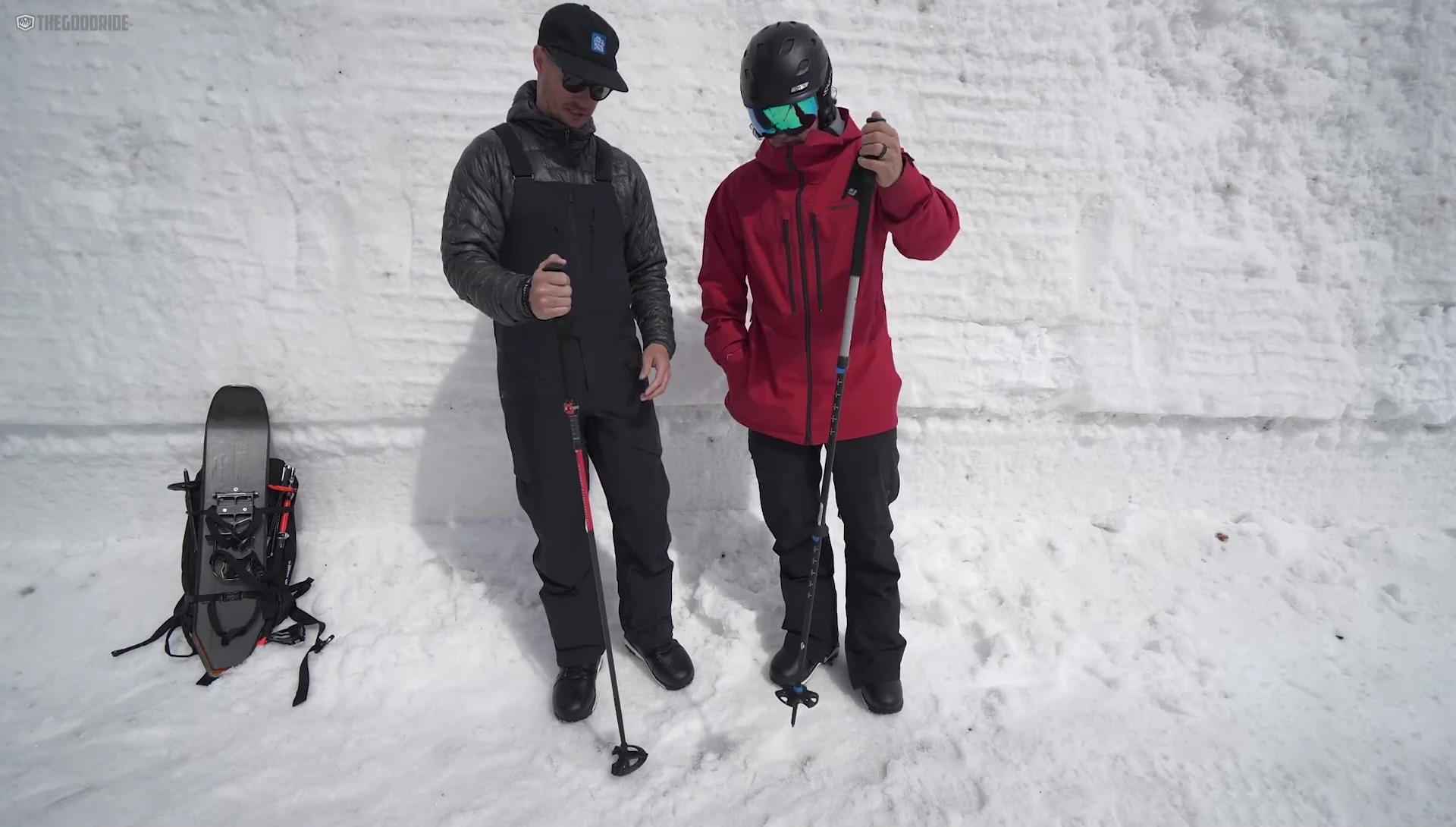 A shot of the pole being used in the backcountry