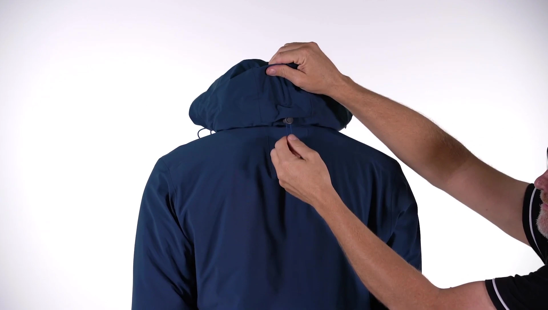 Shot showing the interior of the jacket with pockets.