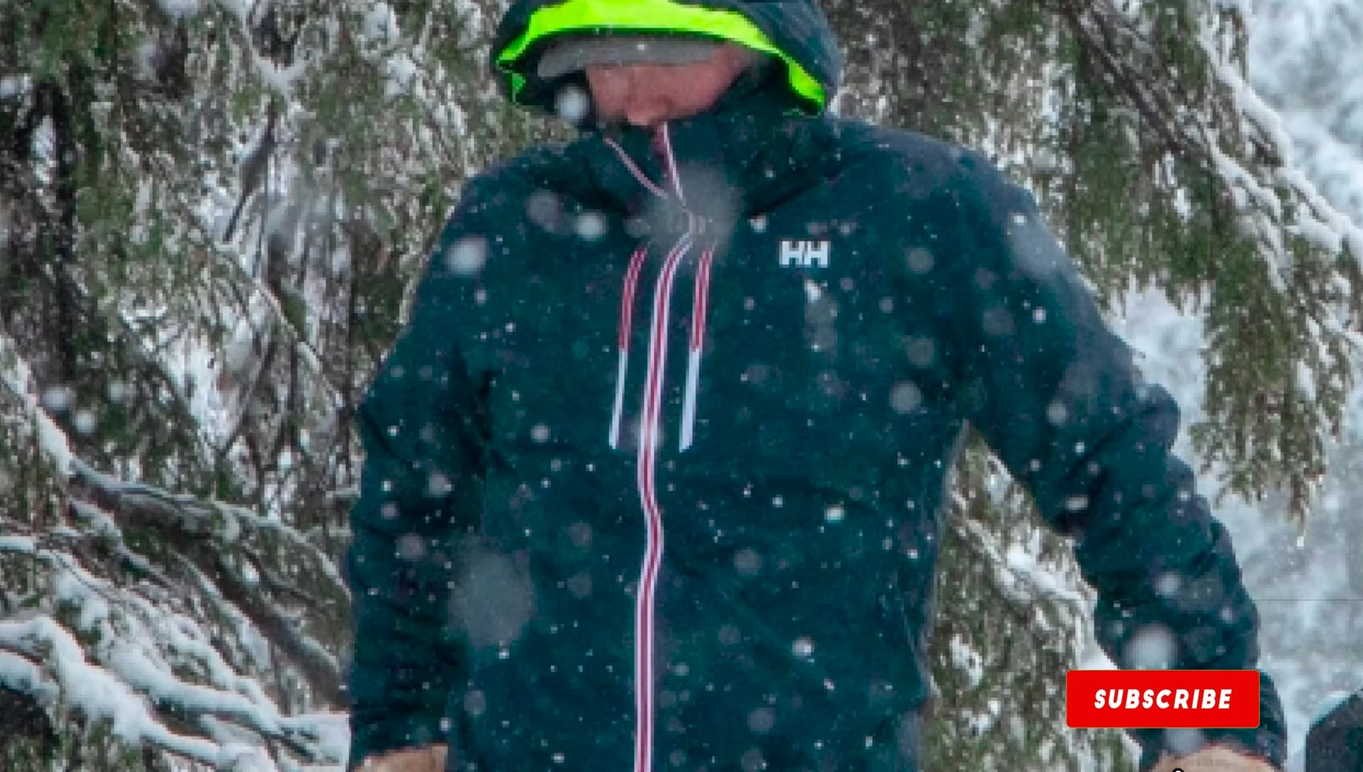Model showcasing the Heli Hansen Alpha Lee Fall Off jacket's style and fit