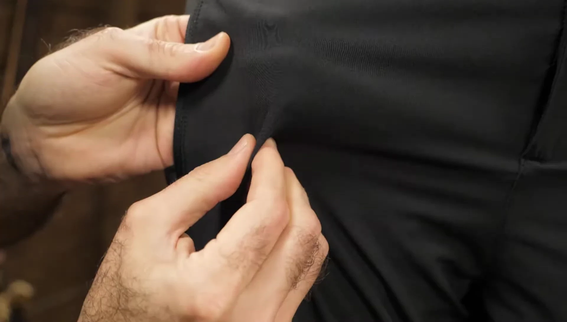 Detail shot emphasizing the breathability of the fabric