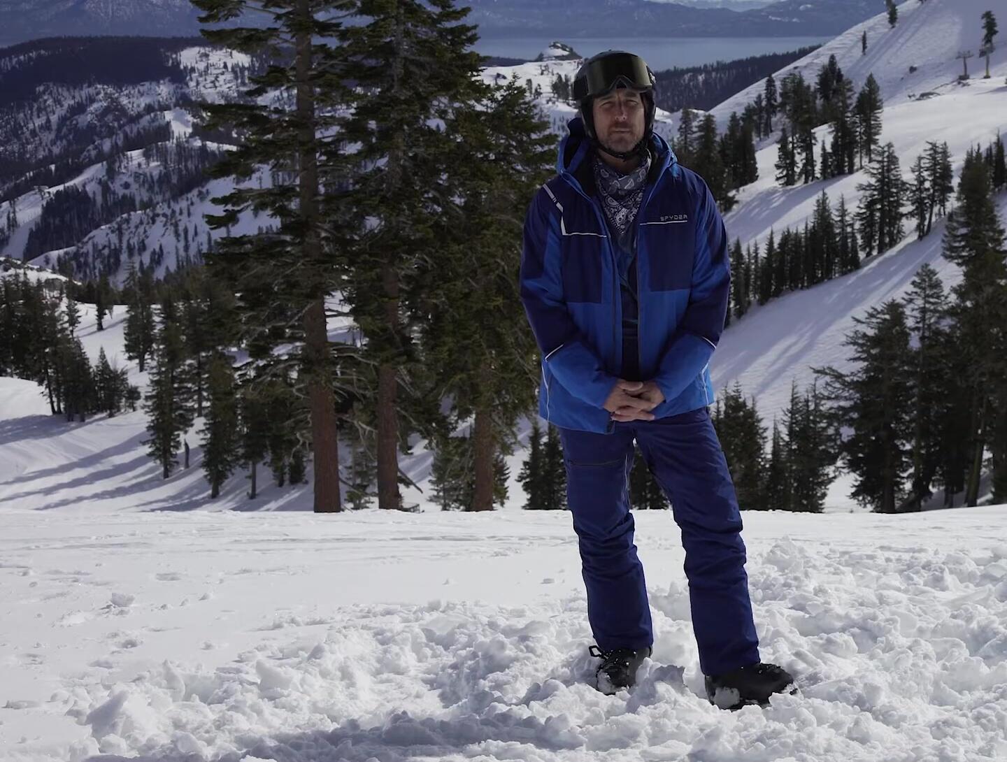 The reviewer explaining layering options with the pants