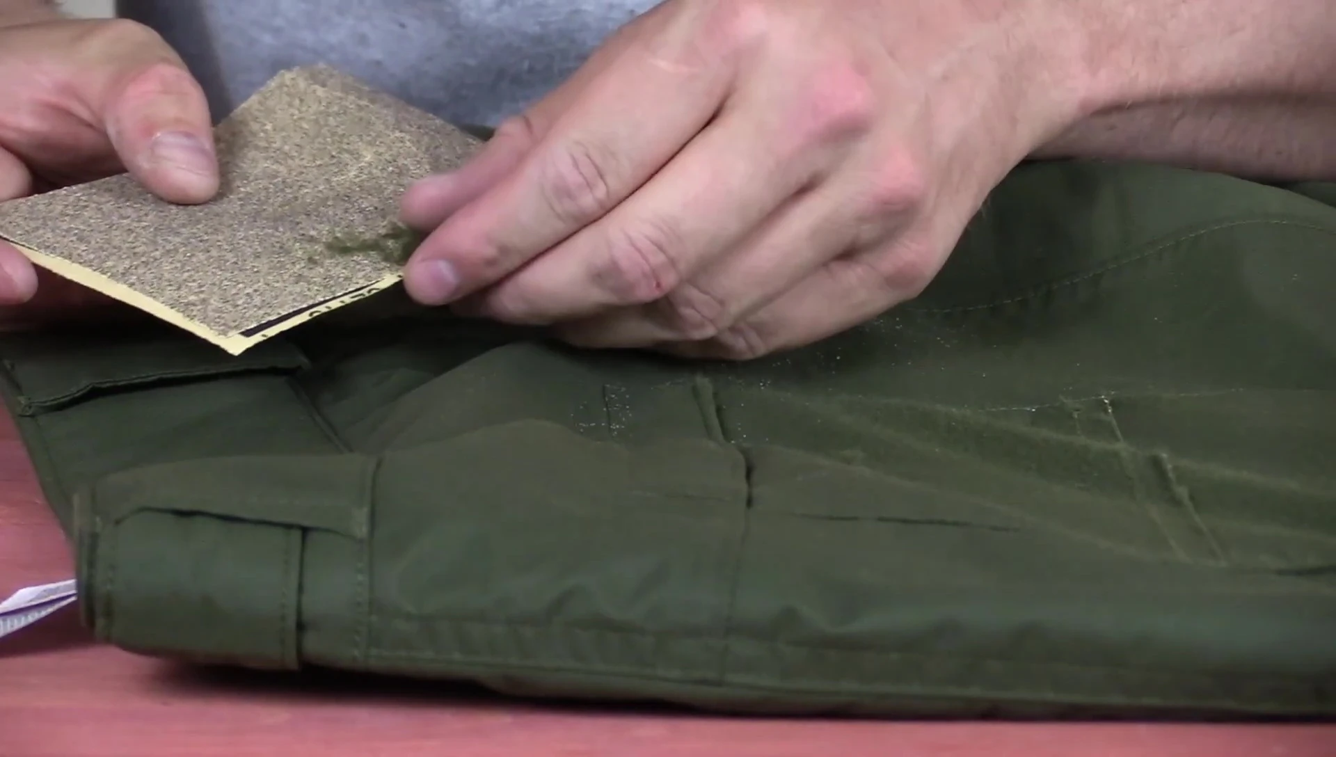 Stress test results showing fabric removal