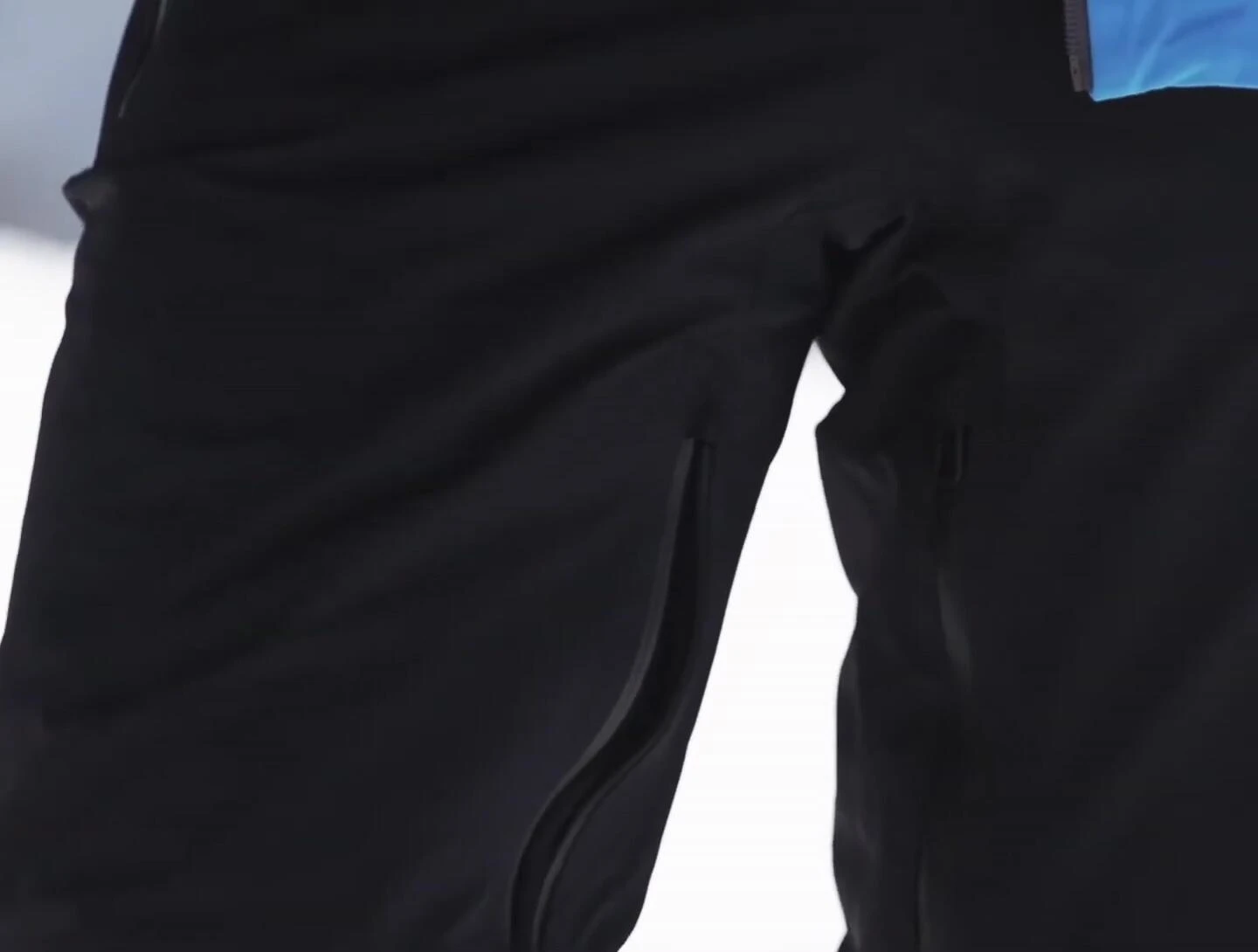 Close-up of the pants fabric, highlighting the GORE-TEX material.