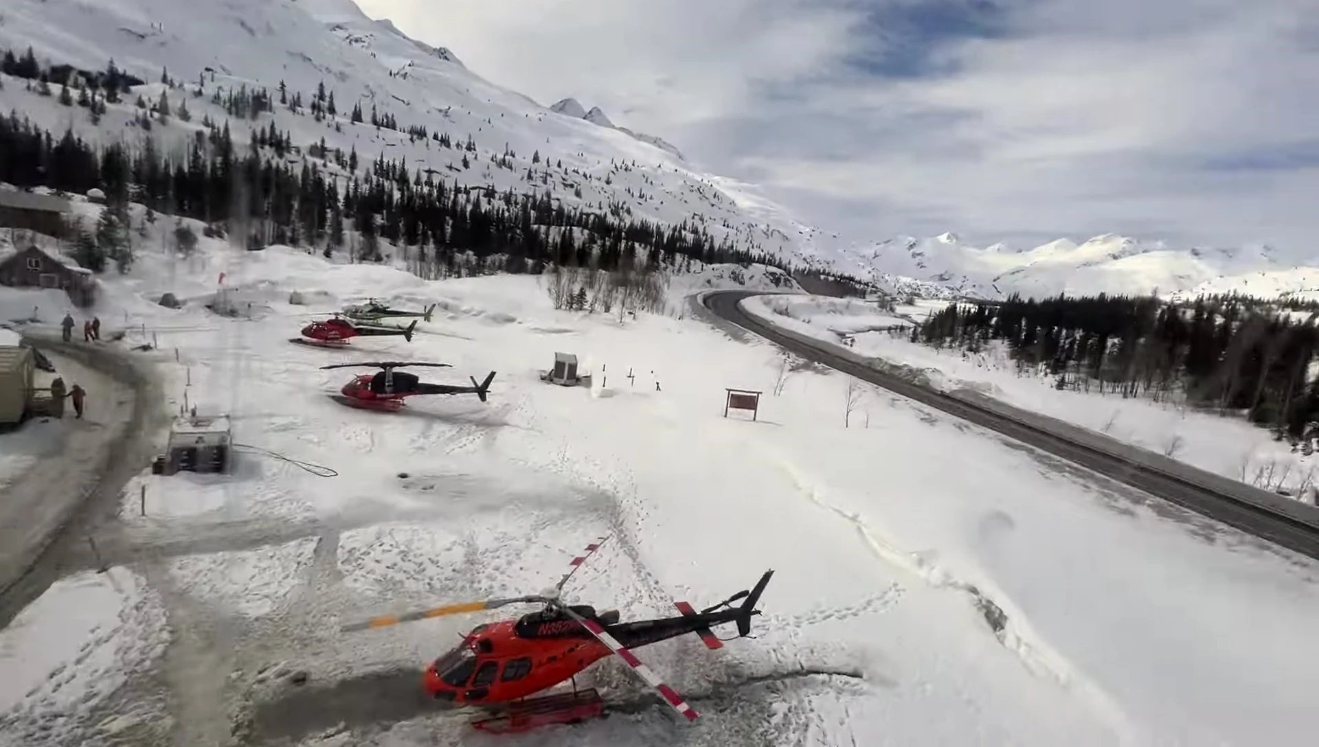 Helicopter taking off