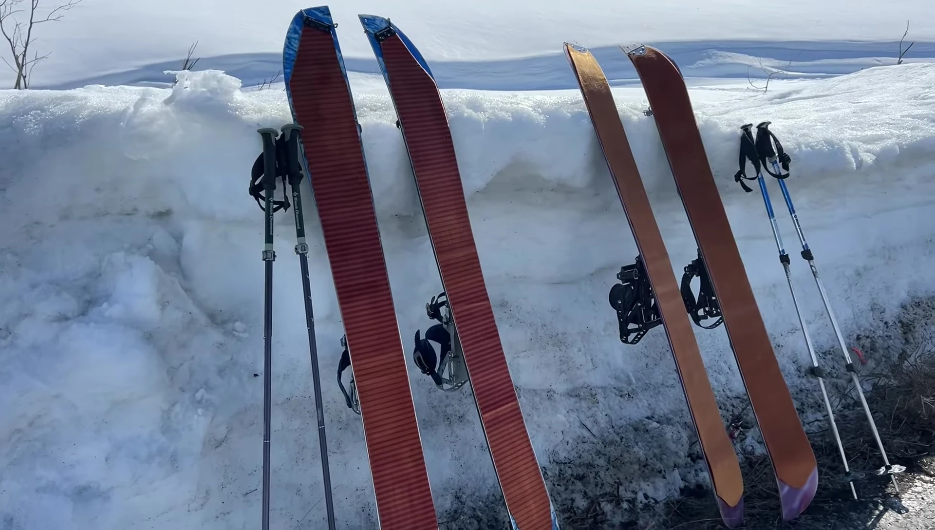 Splitboard with skins