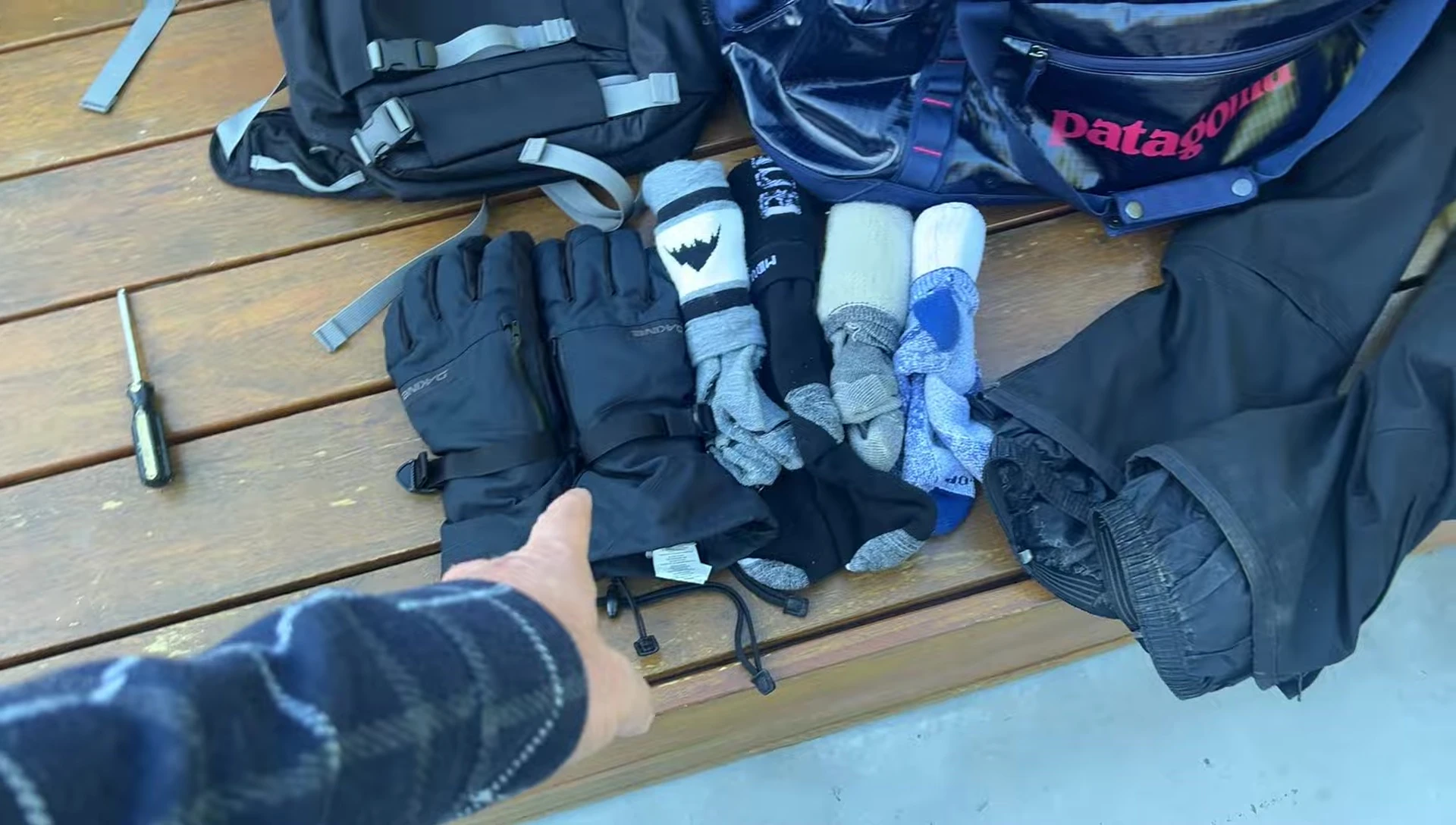 Variety of warm clothing items