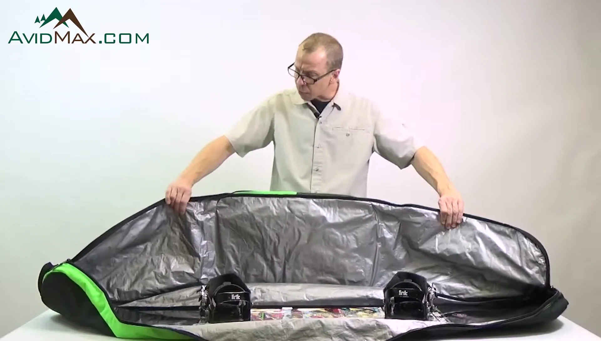 A shot showing the overall padded structure of the bag.