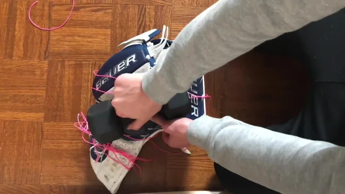 Add weights (optional) to further secure the puck and maintain pressure.