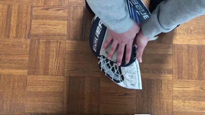 Add weights (optional) to further secure the puck and maintain pressure.