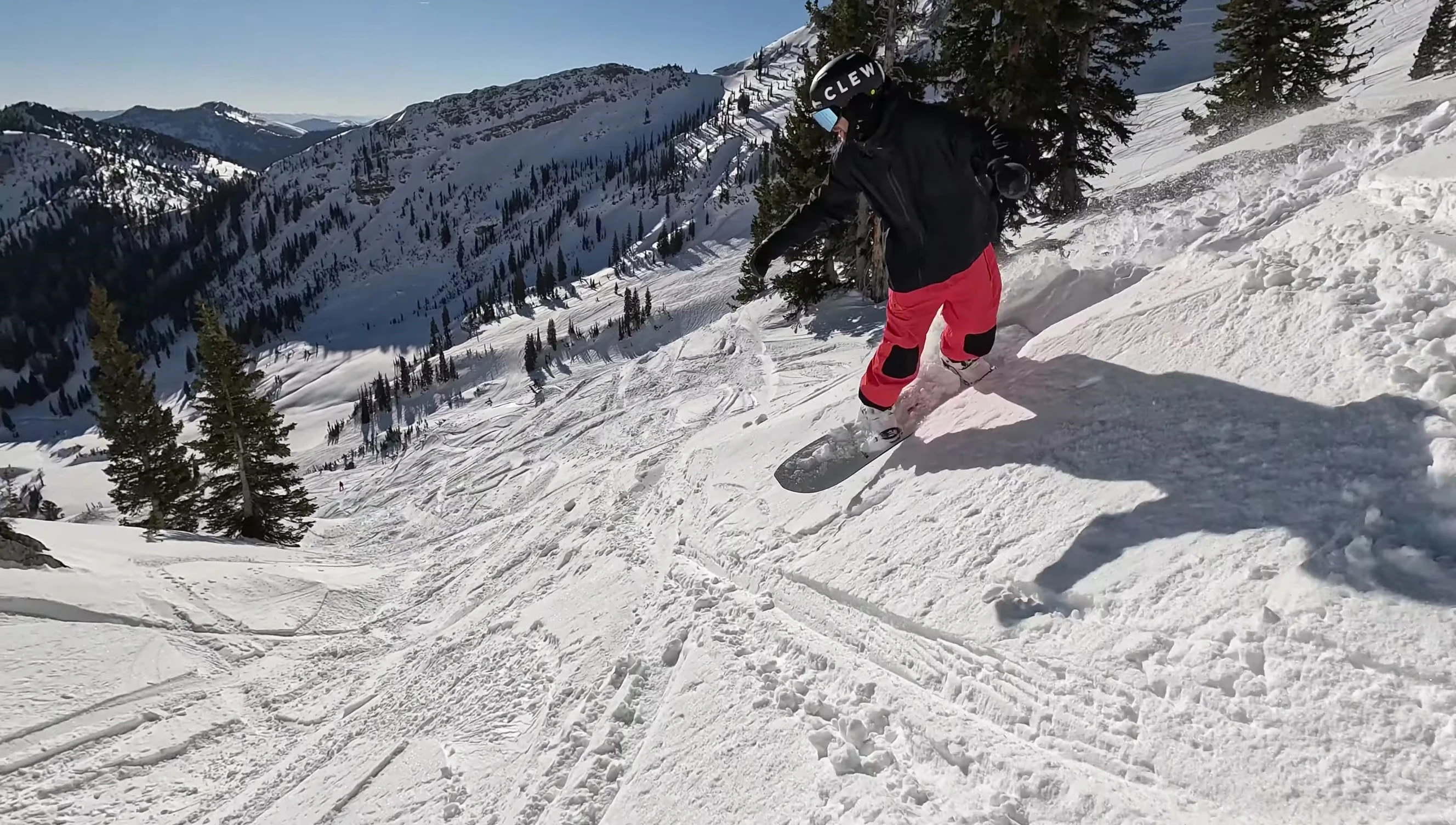Snowboarding at Snowbird with the Outdoor Master Falcon goggles on a clear day.