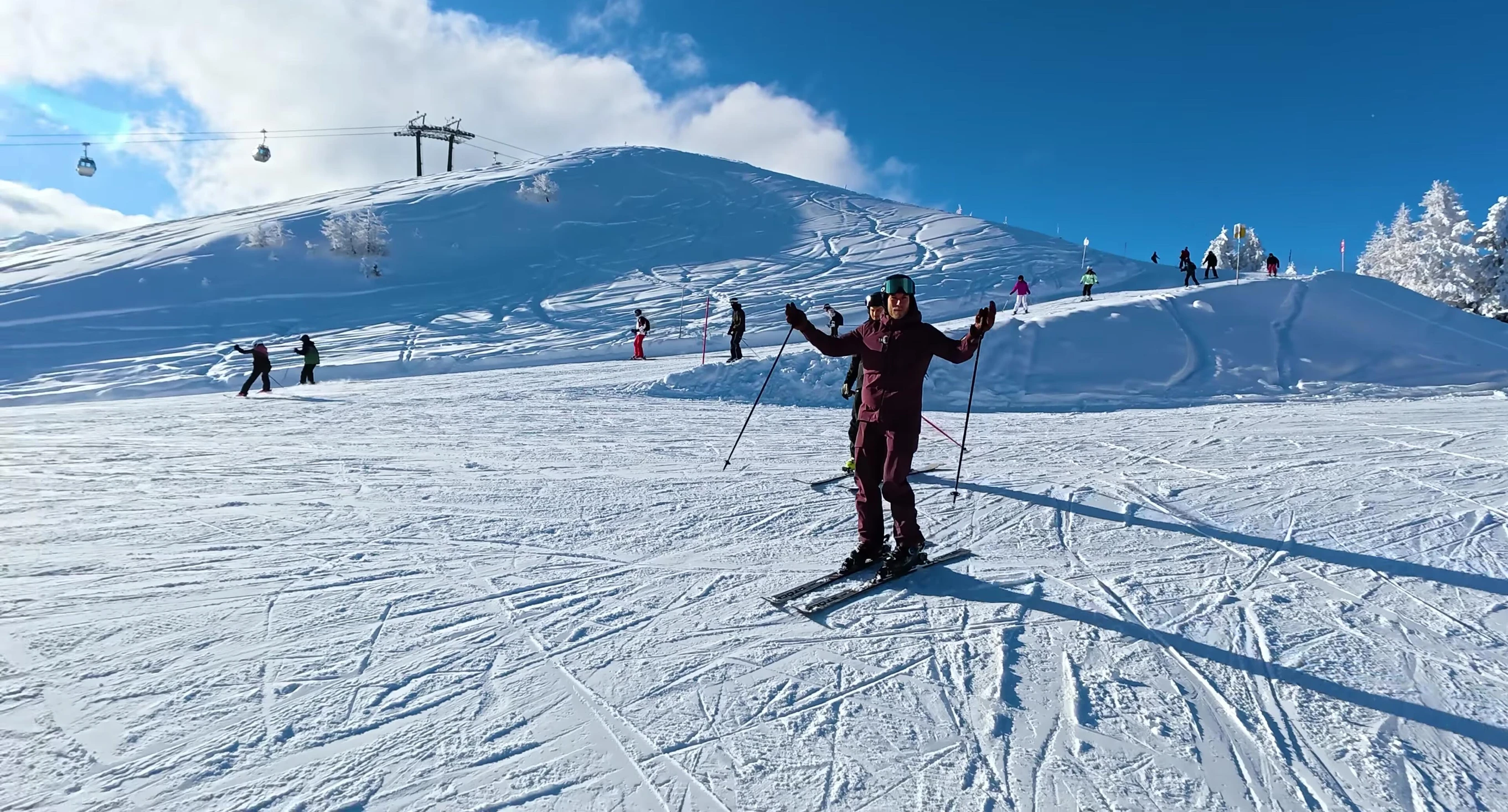 Skier on the slopes with BOA® equipped ski boots