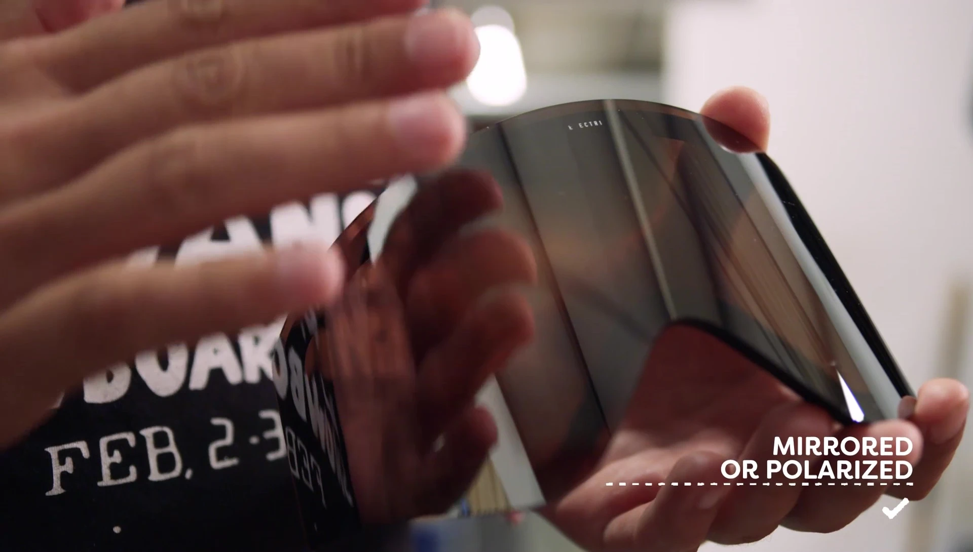 A heavily mirrored lens