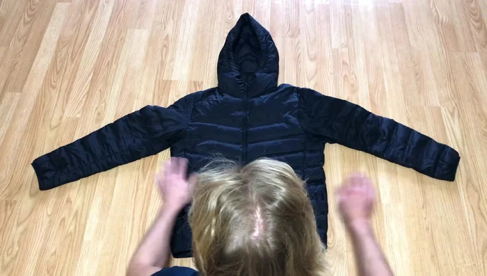 Fold the bottom in on itself to form a cuff (3-4 inches tall). Ensure it's even on the front and back.