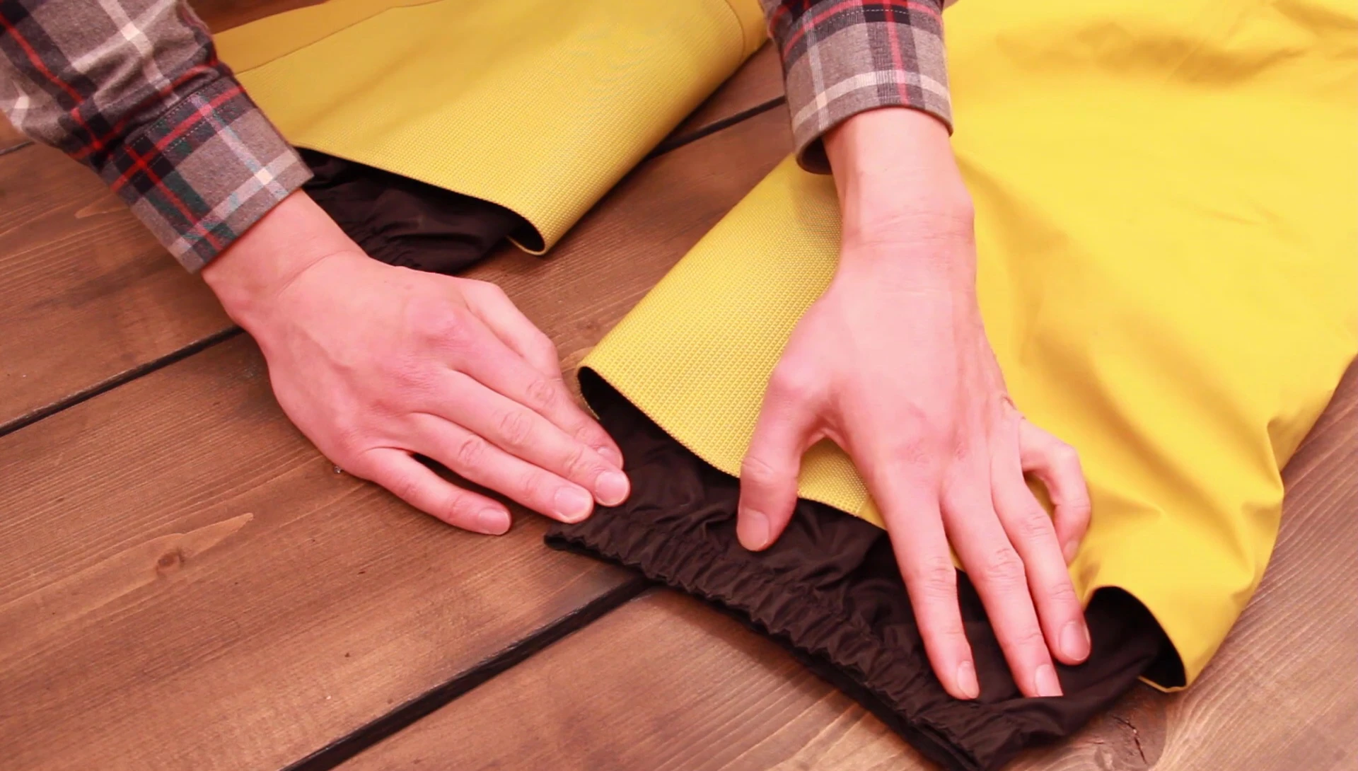 Focus on the Cordura fabric at the bottom of the pants.