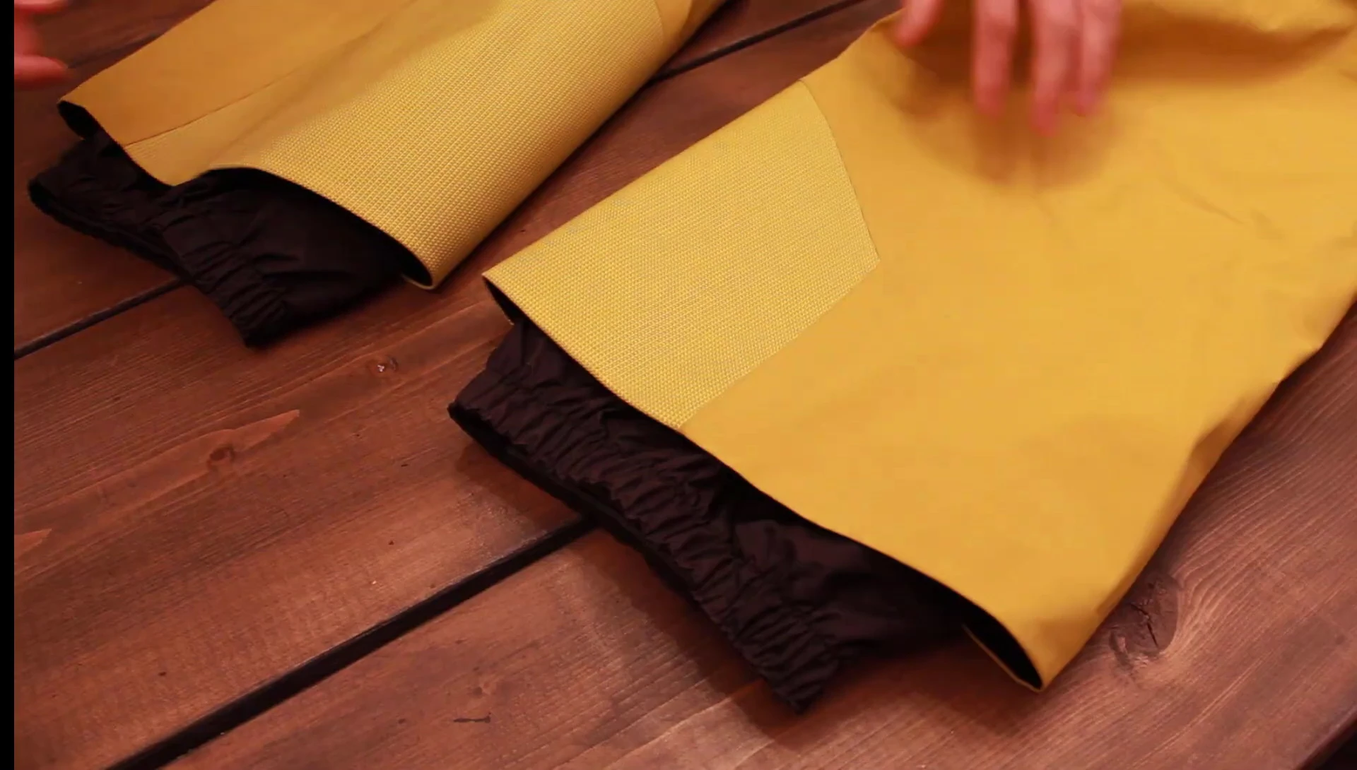 Close-up of the inner material of the pant legs, highlighting the key-protect fabric.