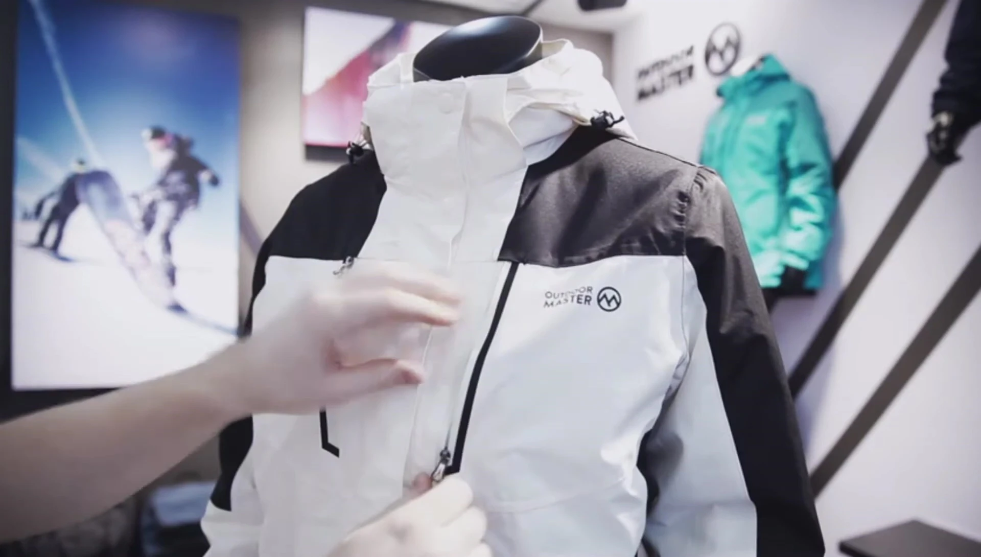 Detail shot highlighting the breast pockets of the jacket.