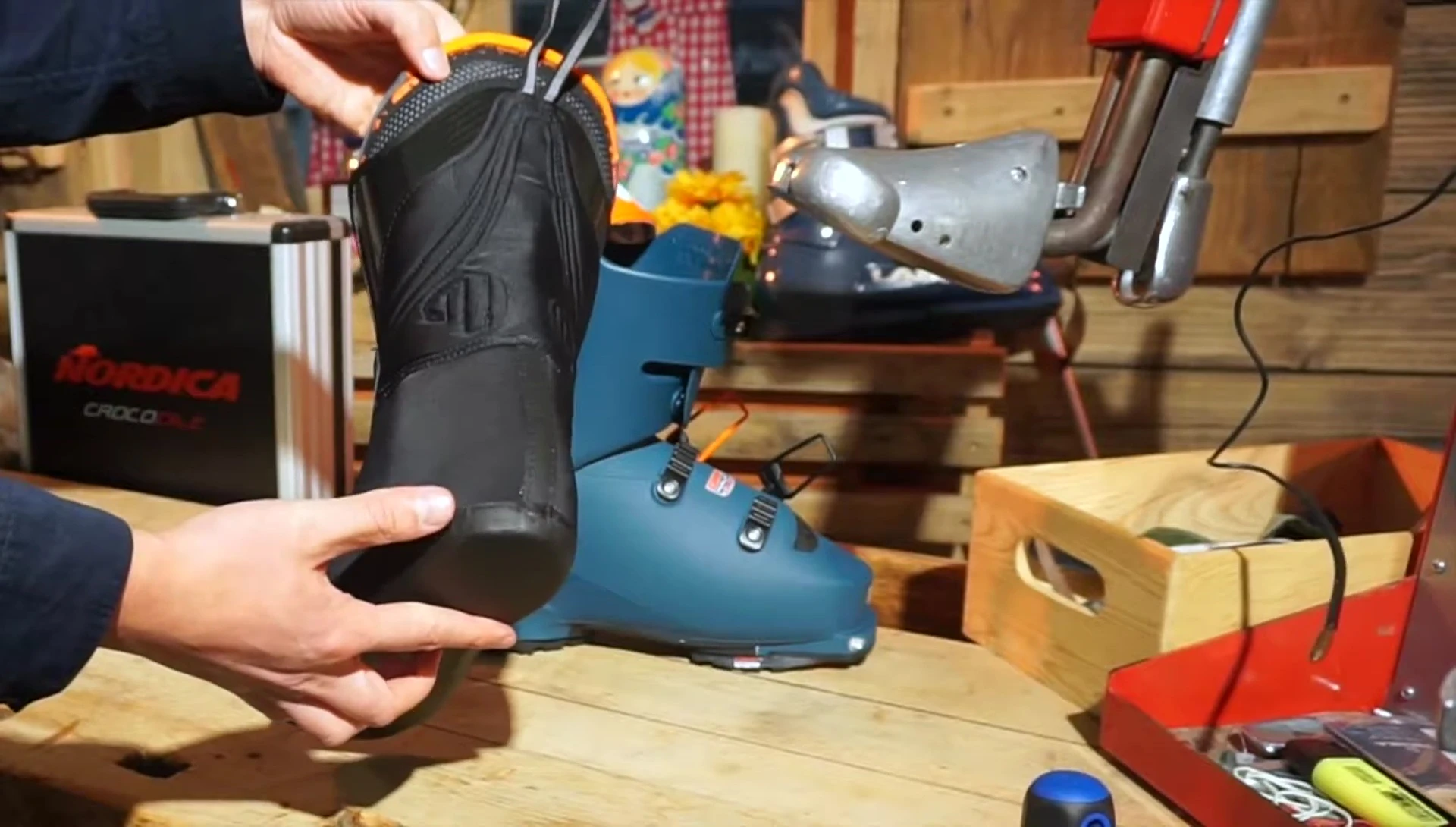 Close-up showcasing the custom-fitted liner process.