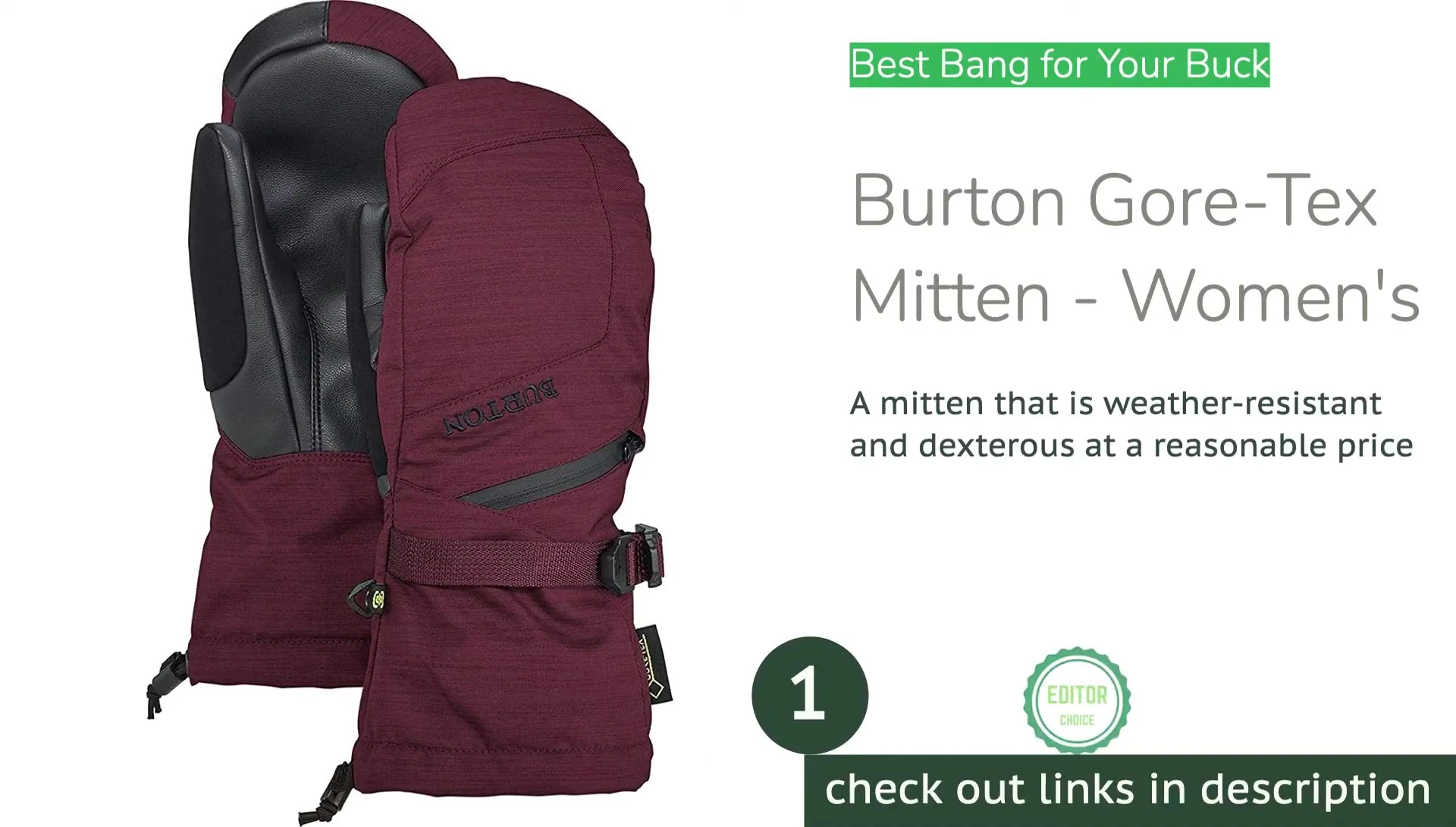 Close-up shot of the Burton Gore-Tex Mittens