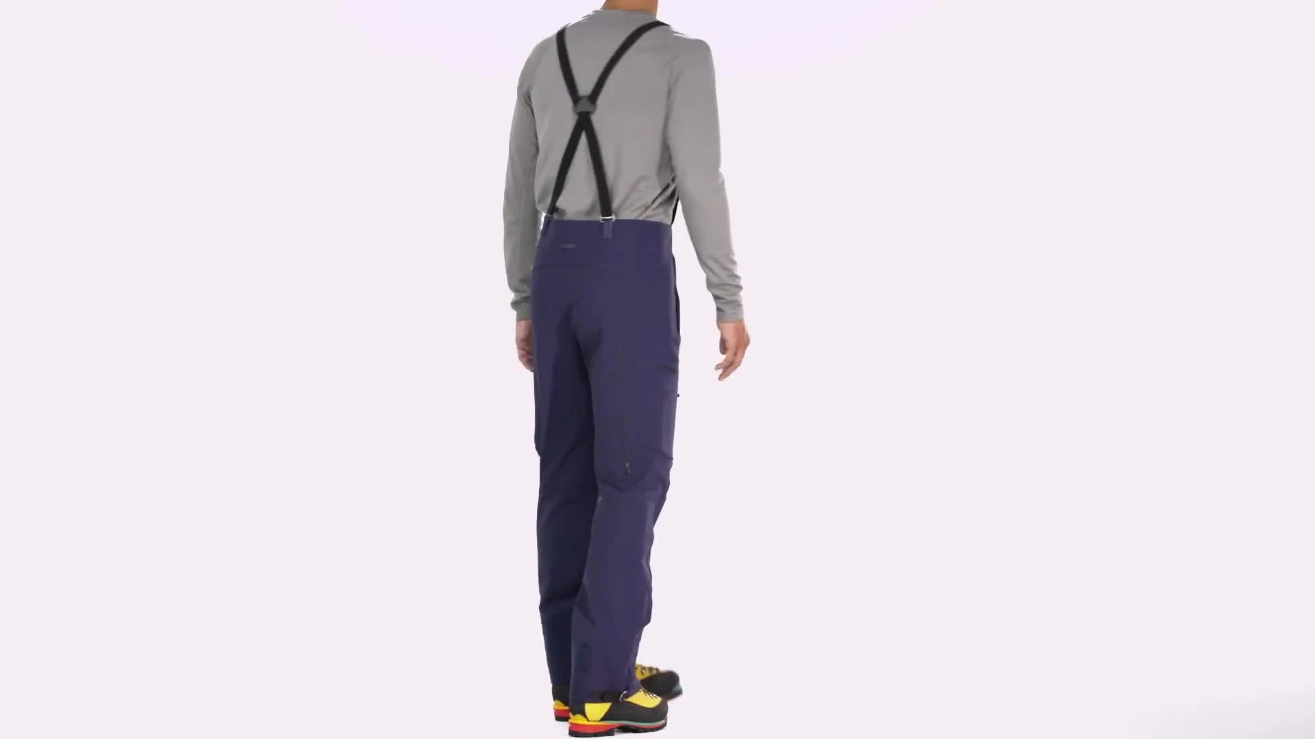 Demonstration of water repellency on the pants.