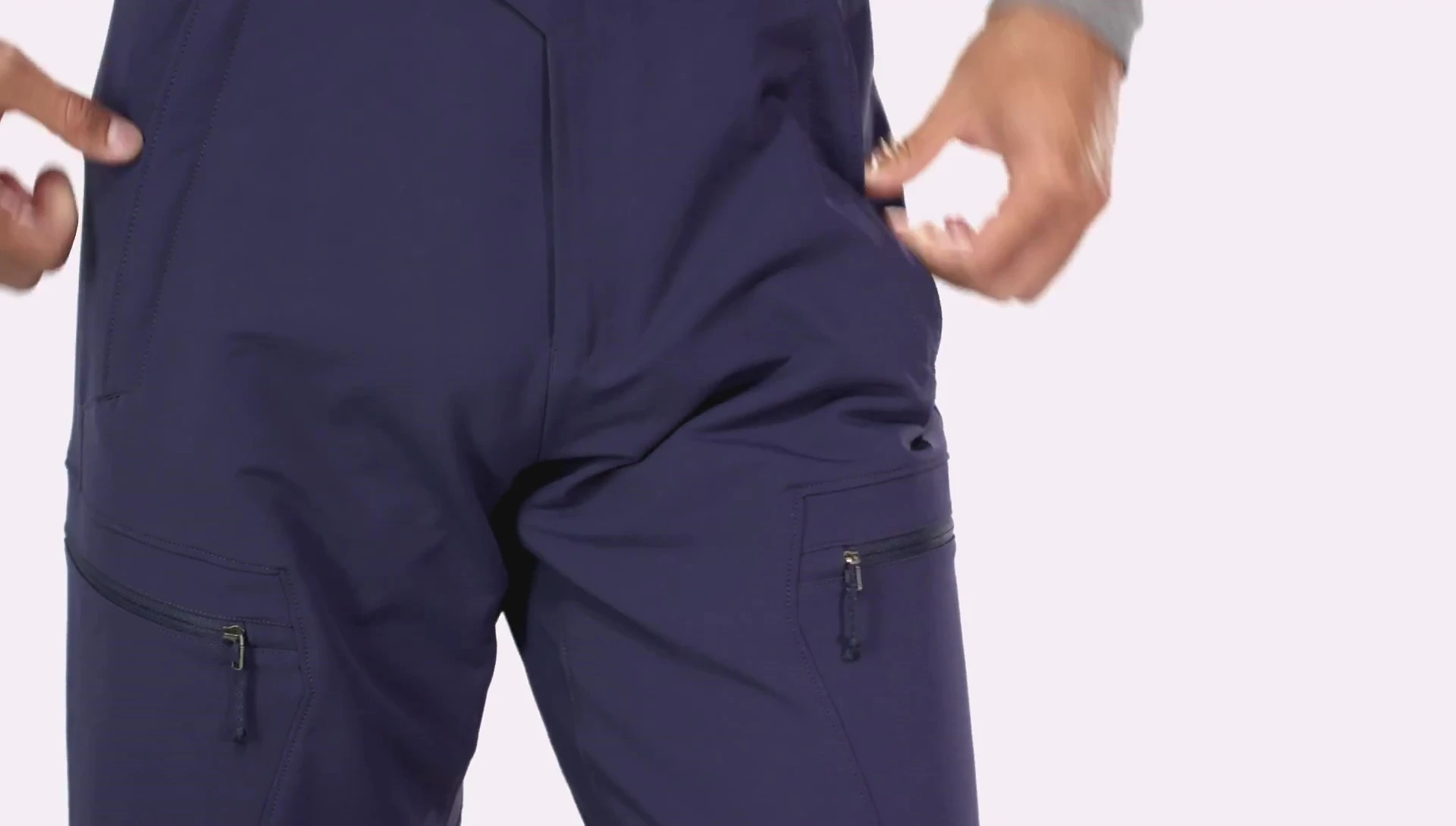 Detail shot of the pockets showing the DWR coating.